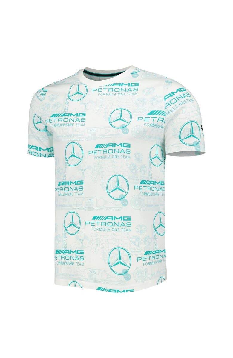 PUMA Men's Puma  White Mercedes-AMG Petronas F1 Team Allover Print T-Shirt, Alternate, color, 