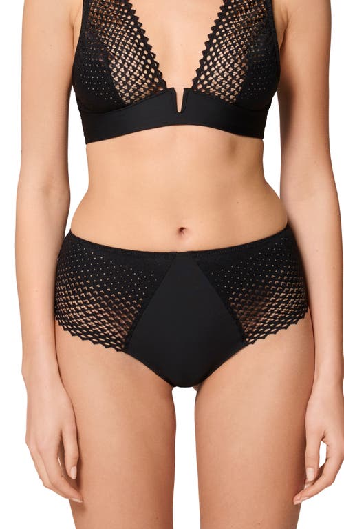 Simone Perele Cassandre Graphic Lace Briefs In Black