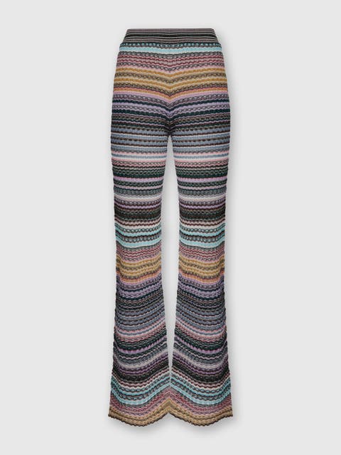 Straight Long Pants With Stripes