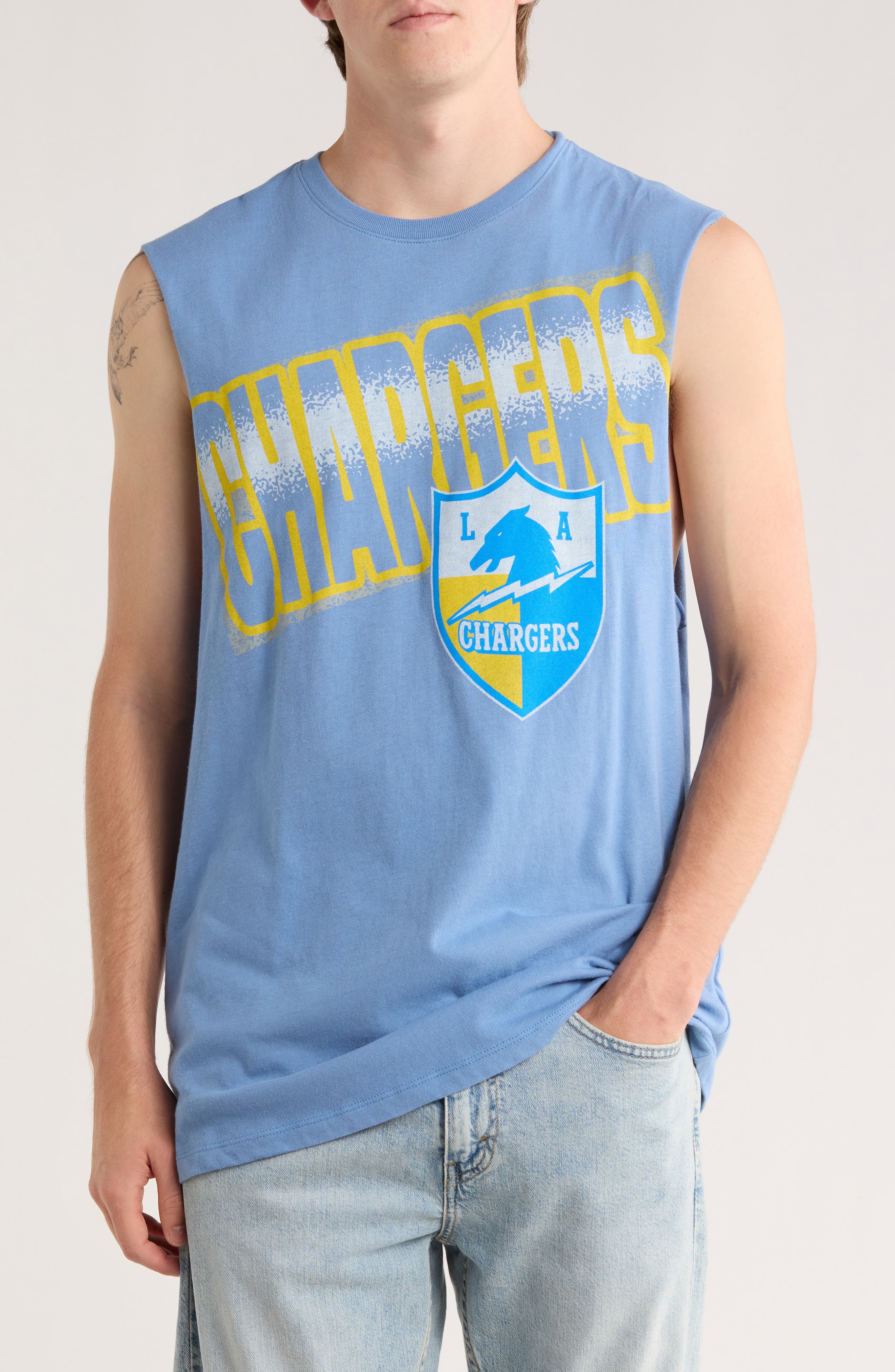 Junk Food NFL Chargers Cotton Graphic Muscle Tee