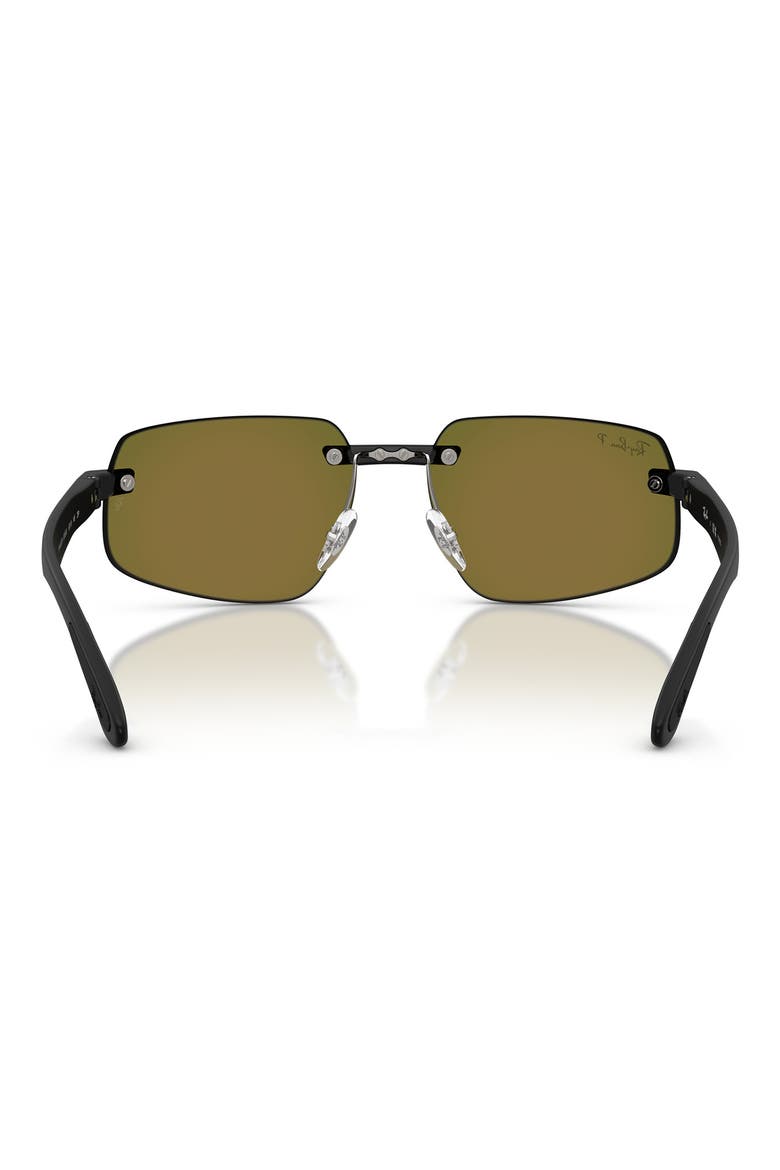 60mm Polarized Irregular Sunglasses, Alternate, color, SAND BLACK / POLAR GREEN BLUE
