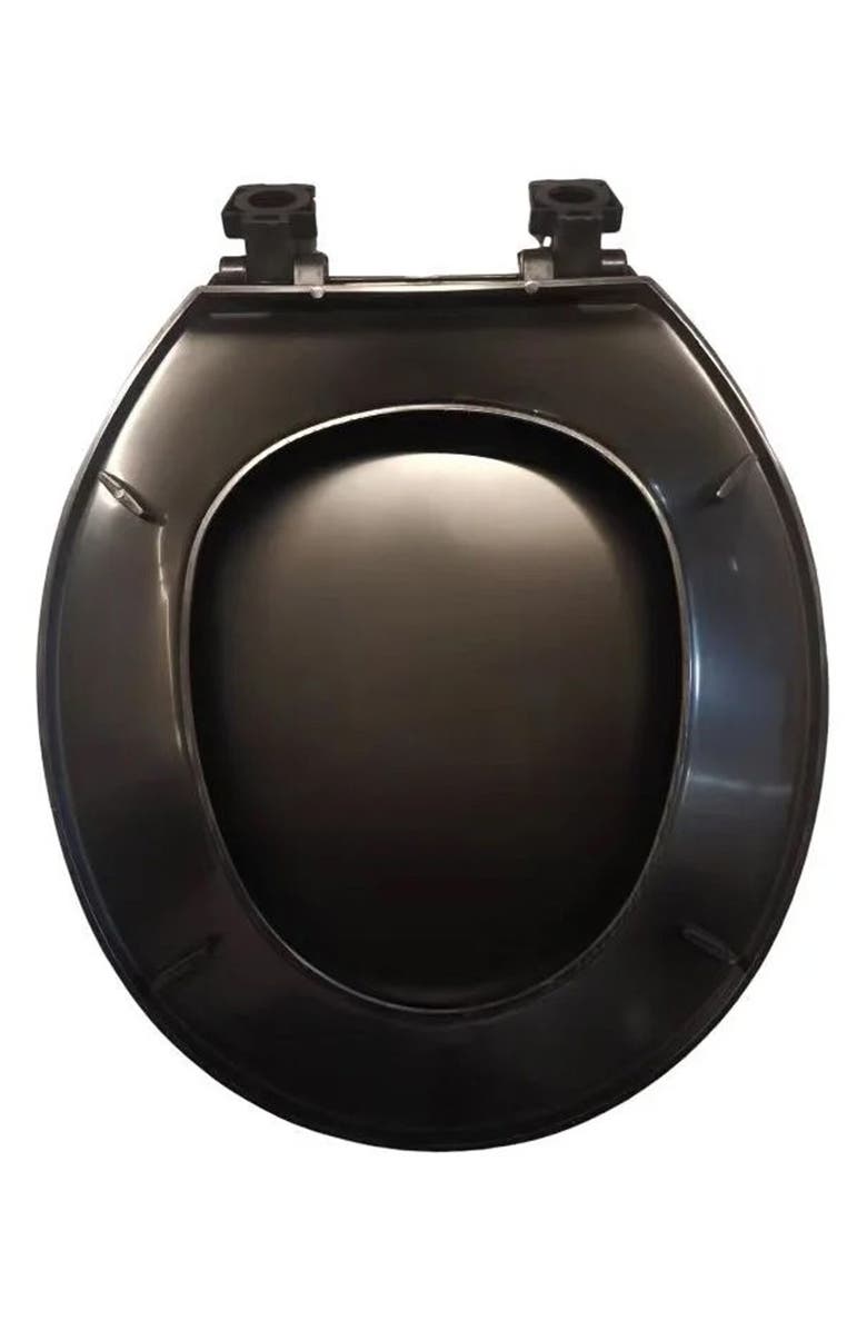 J AND V TEXTILES Hard Plastic Toilet Seat, Main, color, Black