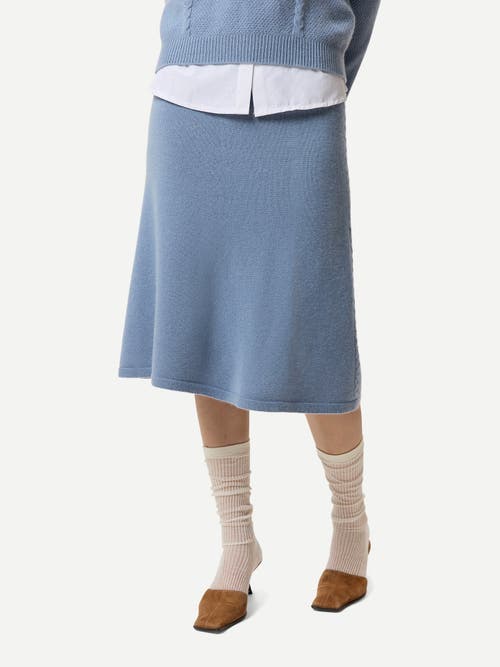 Gobi Cashmere A-line Cashmere Knitted Skirt In Blue