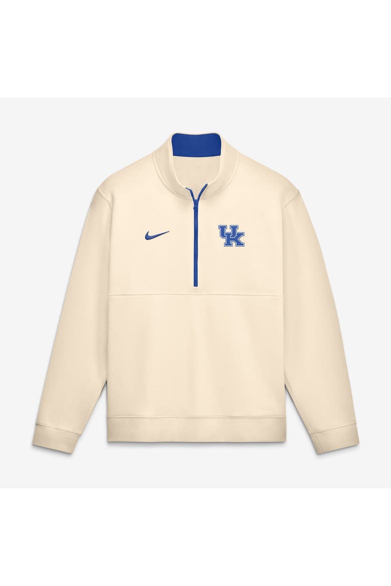 Men's Nike Cream Kentucky Wildcats Primetime Club Fleece Half-Zip Pullover, Main, color, Cream