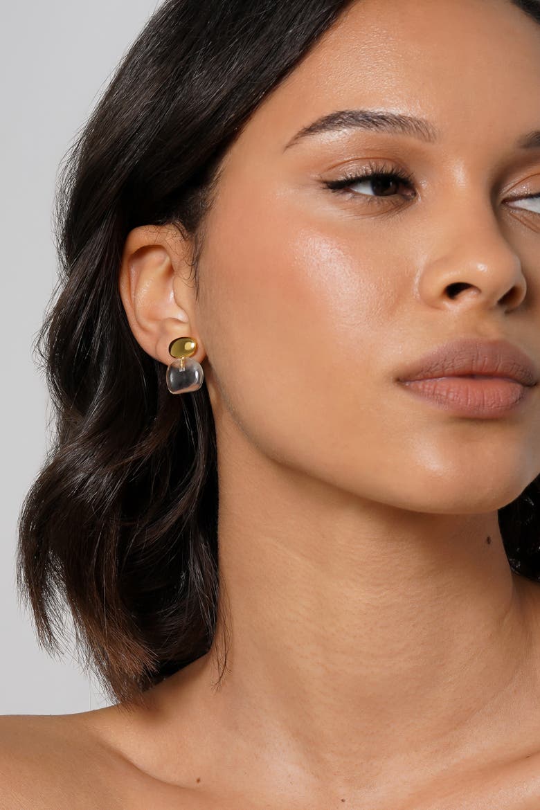 Pebble Stack Studs, Alternate, color, Gold