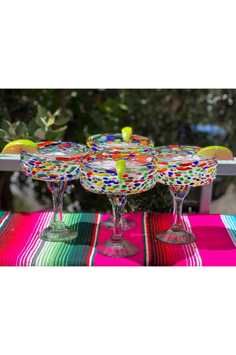 Confetti Rock Margarita Glasses - Set of 4, Alternate, color, Confetti