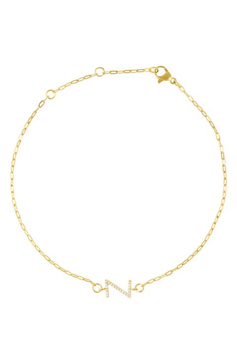 Pavé Cubic Zirconia Initial Anklet