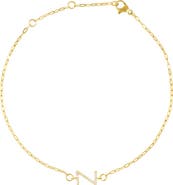 Adornia Pavé Cubic Zirconia Initial Anklet