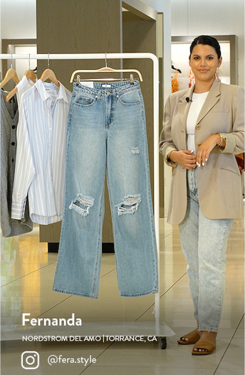Ripped Nonstretch Wide Leg Jeans, sales video thumbnail
