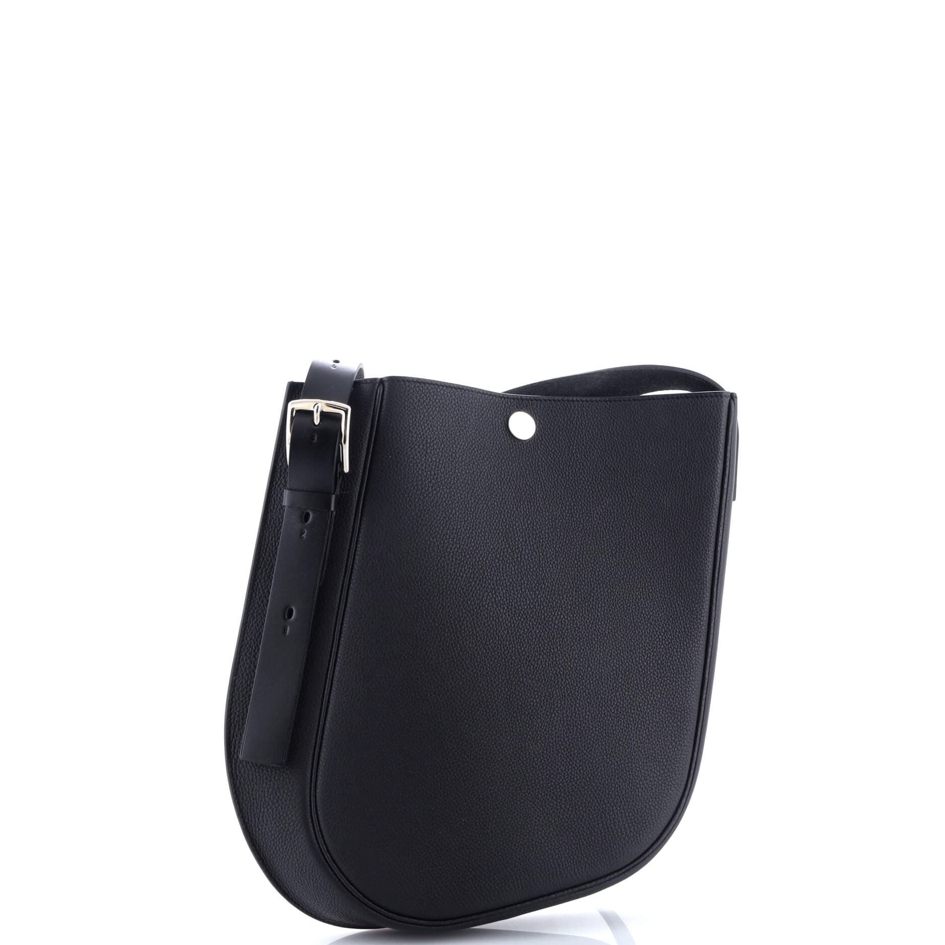 Pre-Owned Hermes Perspective Cavaliere Bag Togo and Vache Hunter 28, Alternate, color, Noir