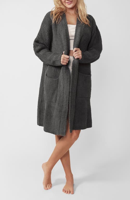 Sunday Citizen Snug Rib Cardigan Robe In Gray