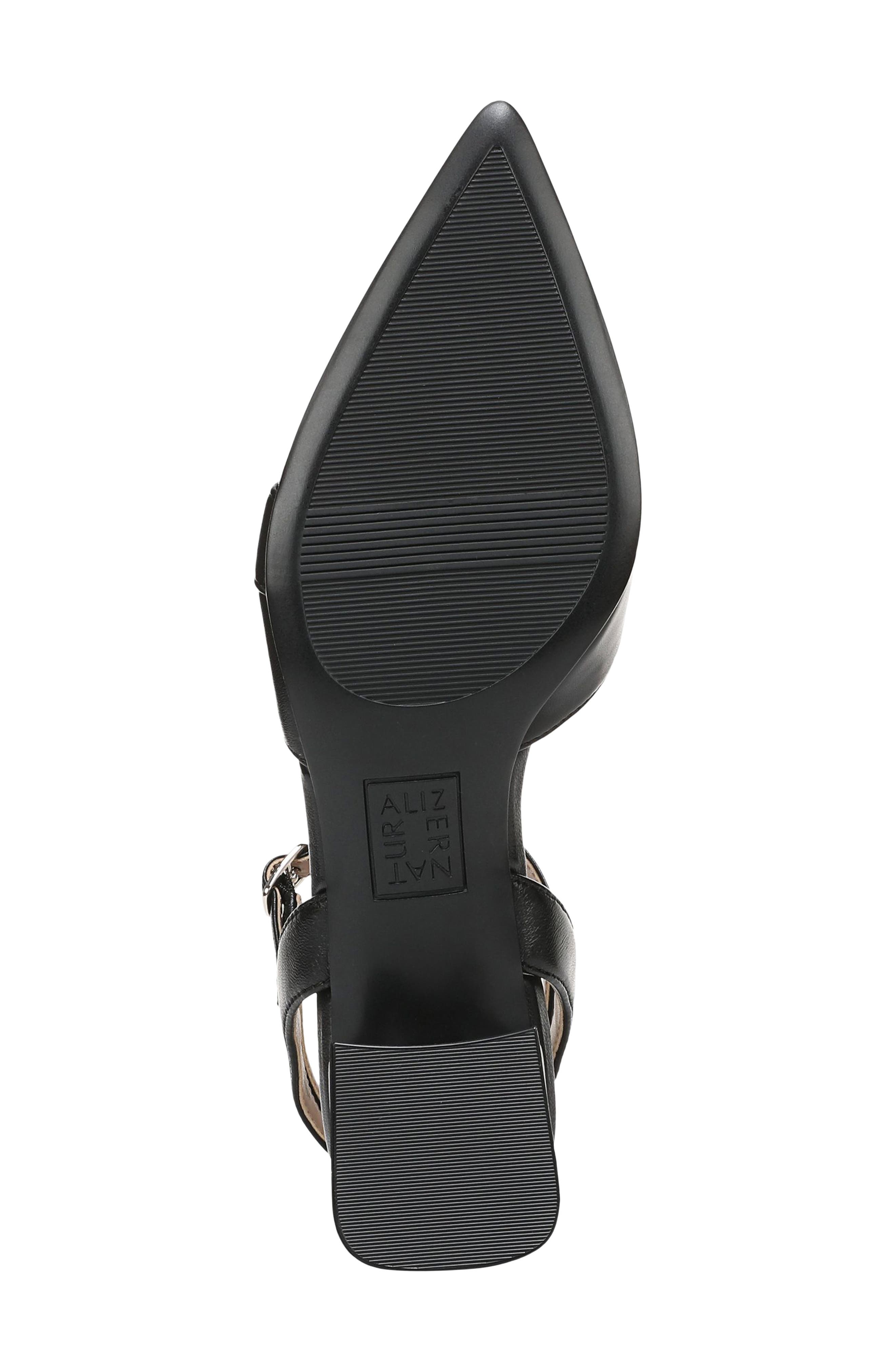 Merritt Slingback Pointed Toe Pump, Alternate, color, BLACK LEATHER