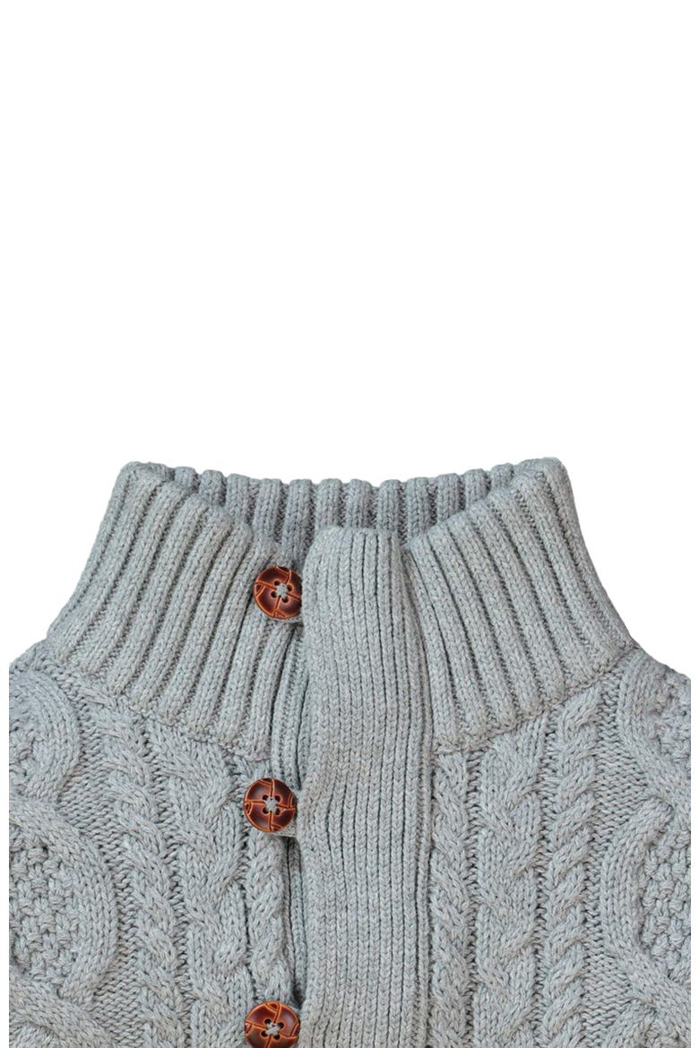 Baby Boys' Organic Mock Neck Cable Sweater, Infant, Alternate, color, Gray Heather
