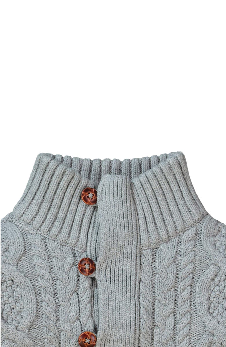 Hope & Henry Boys' Organic Mock Neck Cable Sweater, Kids, Alternate, color, Gray Heather