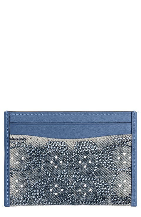 Essential Crystal Signature Denim Card Case