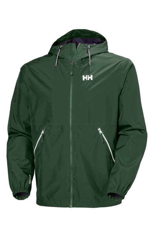 Helly Hansen Sandoy Waterproof Rain Jacket In Jungle Green
