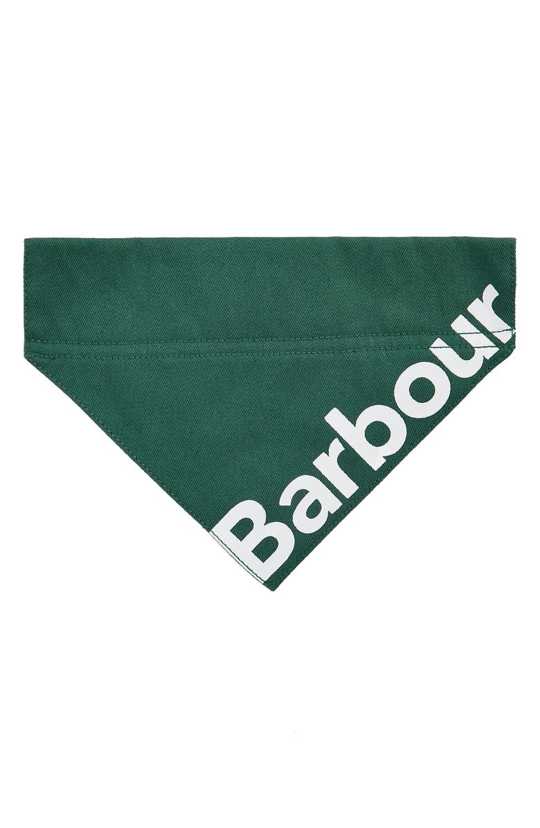Barbour Logo Cotton Dog Bandana, Main, color, Green