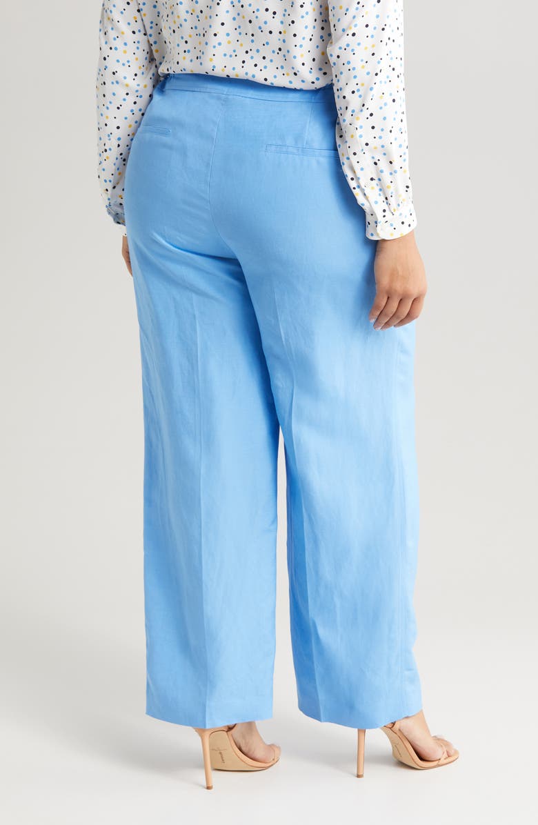 Anne Klein Wide Leg Linen Blend Pants, Alternate, color, 