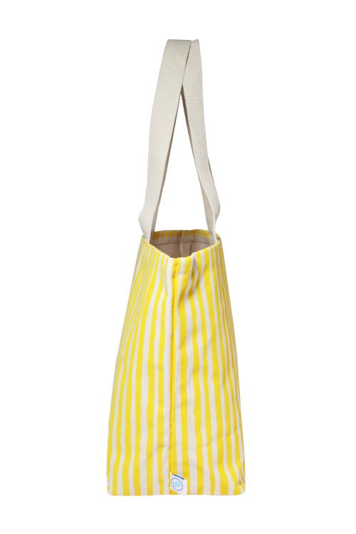 Dance Happy Stripes Wide Tote Bag In Sunshine Yellow
