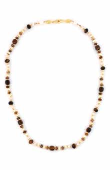 Panacea Mixed Stone & Freshwater Pearl Beaded Necklace