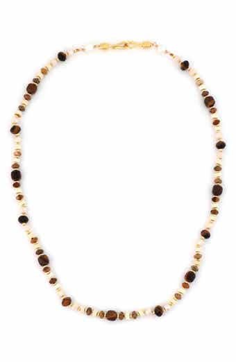 Panacea Mixed Stone & Freshwater Pearl Beaded Necklace