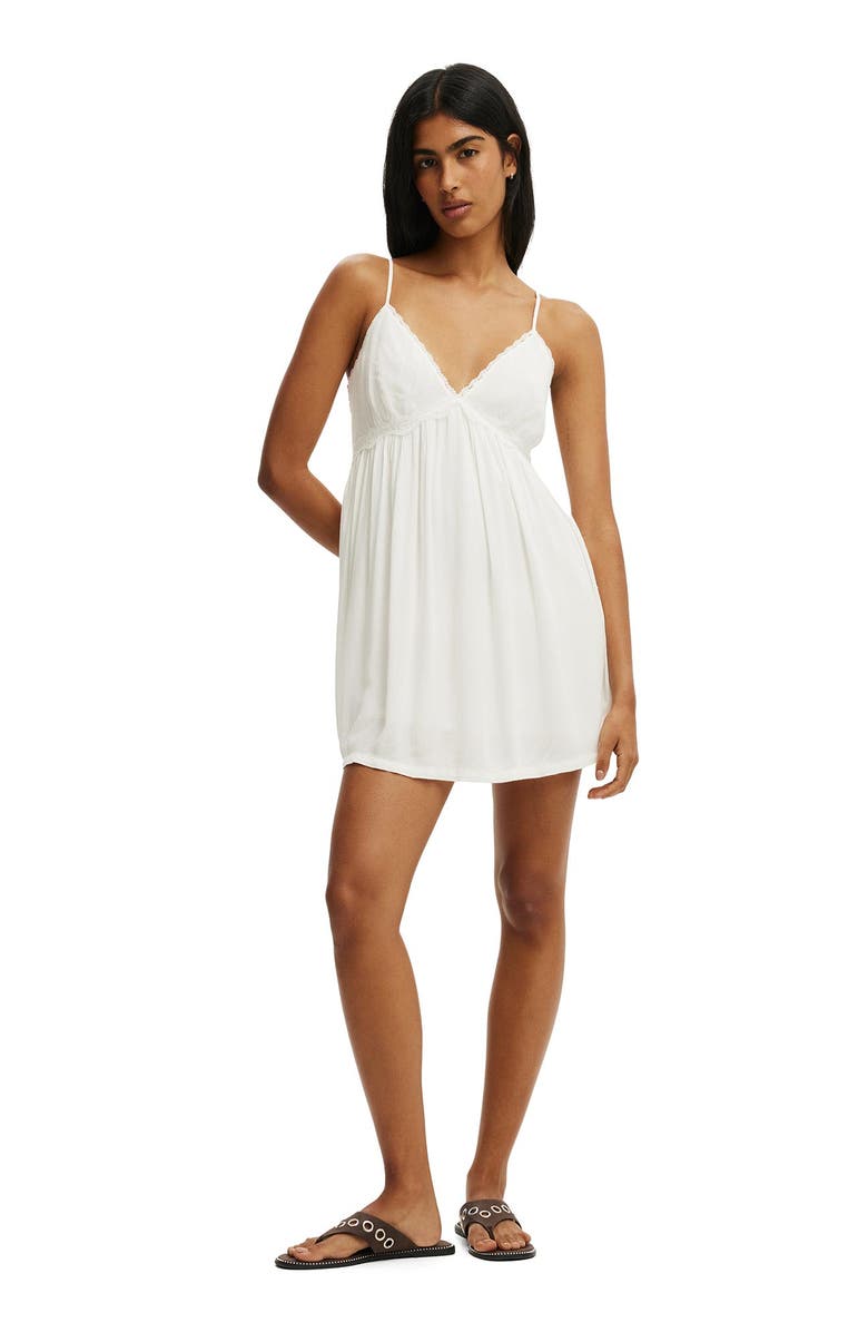 Cotton On Women's Sara Babydoll Mini Dress, Alternate, color, White