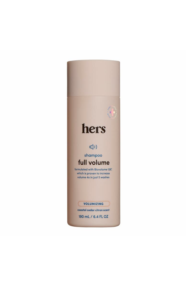 HIMS & HERS Full Volume Shampoo Volumizing, Shine Enhancing, Soft Cedar & Citron Formula, Main, color, Beige