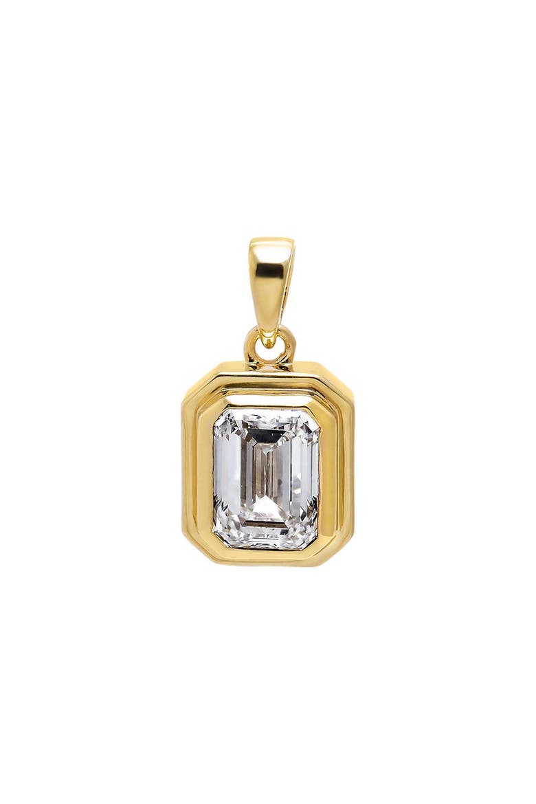 Lab Grown Diamond Emerald Bezel Pendant 14K, Main, color, 14K Gold - 1 Carat