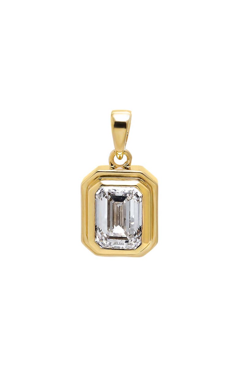 BY ADINA EDEN Lab Grown Diamond Emerald Bezel Pendant 14K, Main, color, 14K Gold - 2 Carat