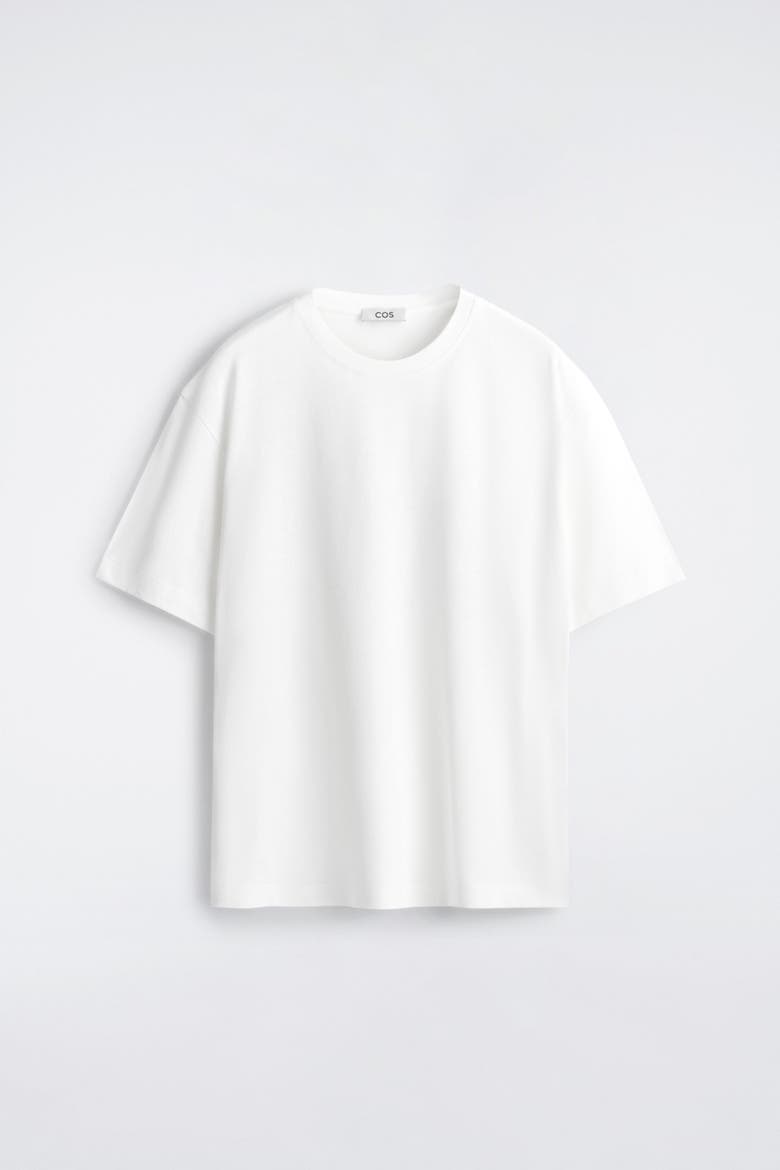Relaxed Cotton-linen T-shirt, Alternate, color, WHITE