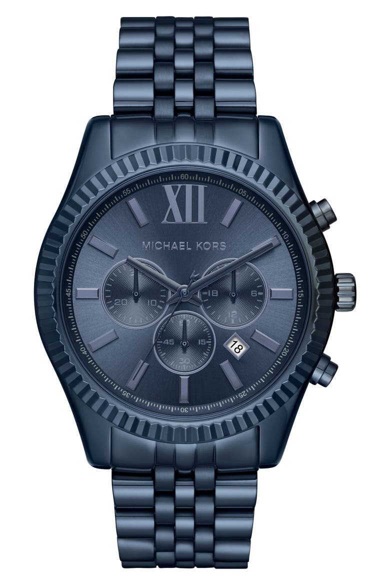 'Lexington' Chronograph Bracelet Watch, 44mm, Main, color, BLUE