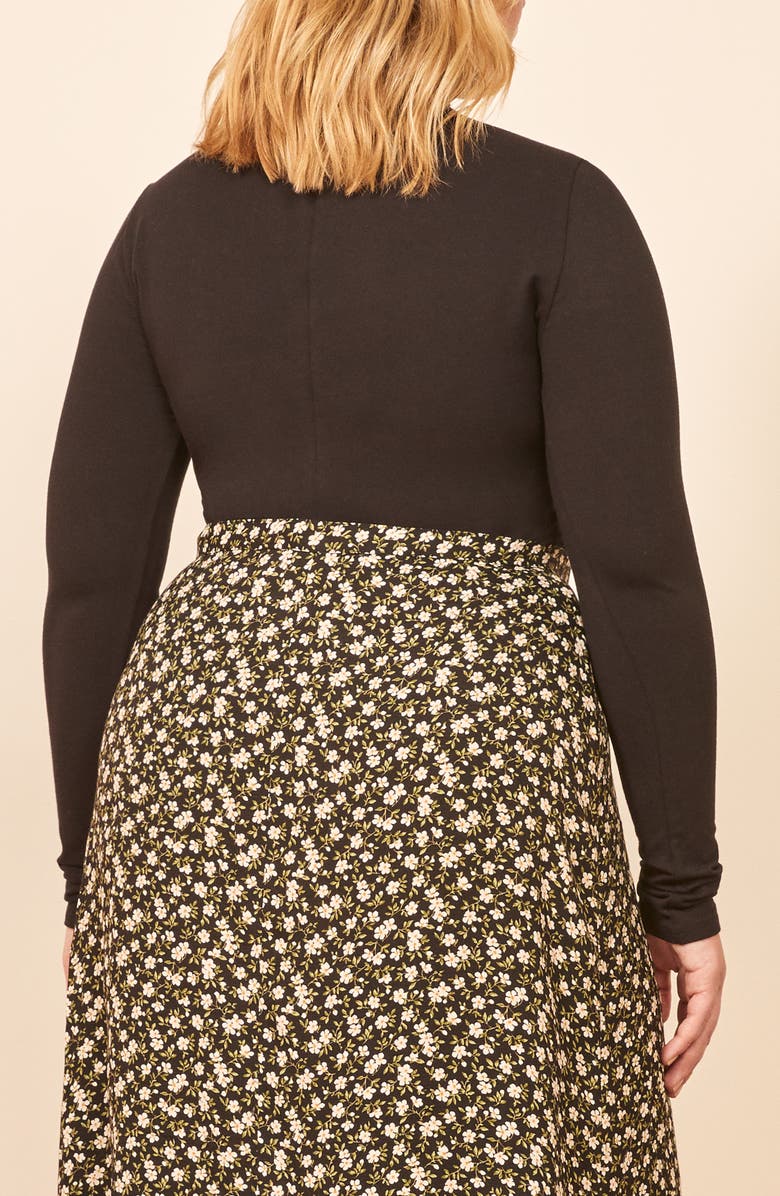 Reformation Navia Turtleneck Organic Stretch Cotton Bodysuit, Alternate, color,