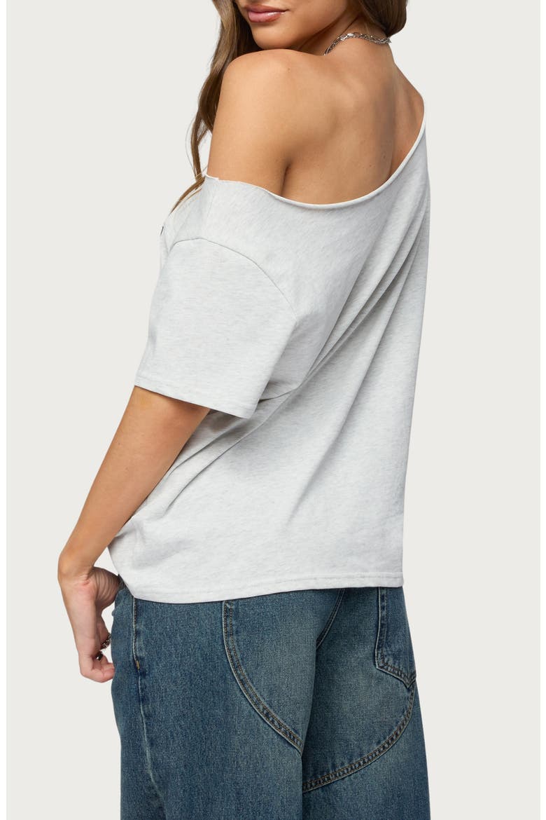 Hawaiian Babe One-Shoulder T-Shirt, Alternate, color, LIGHT-GRAY-MELANGE