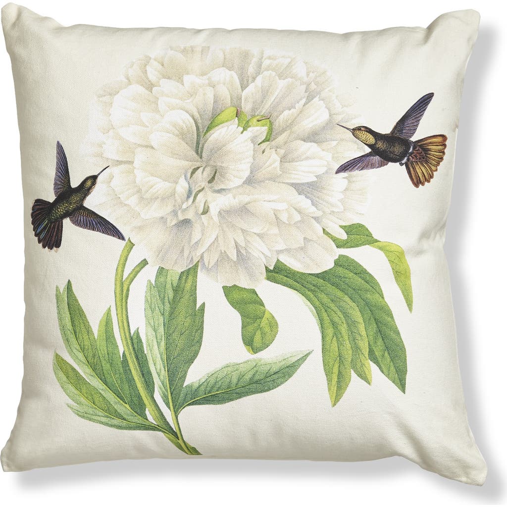 Tag Hummingbird White Flower Cotton Decorative Throw Pillow In Multi