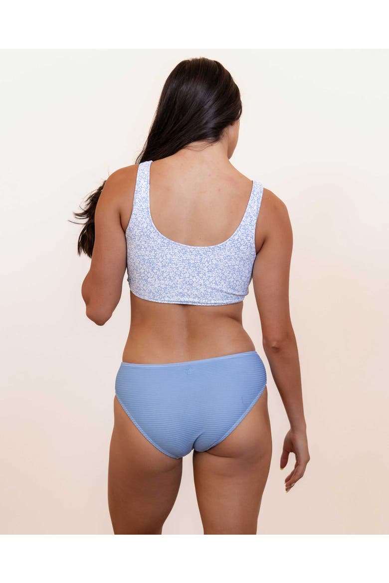 Flat Rib Classic Bikini Bottom, Alternate, color, Celeste