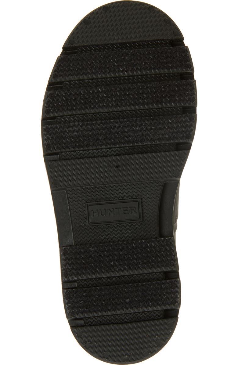 Hunter Kids' Stamp Waterproof Lace-Up Rain Boot, Alternate, color, Black/Black