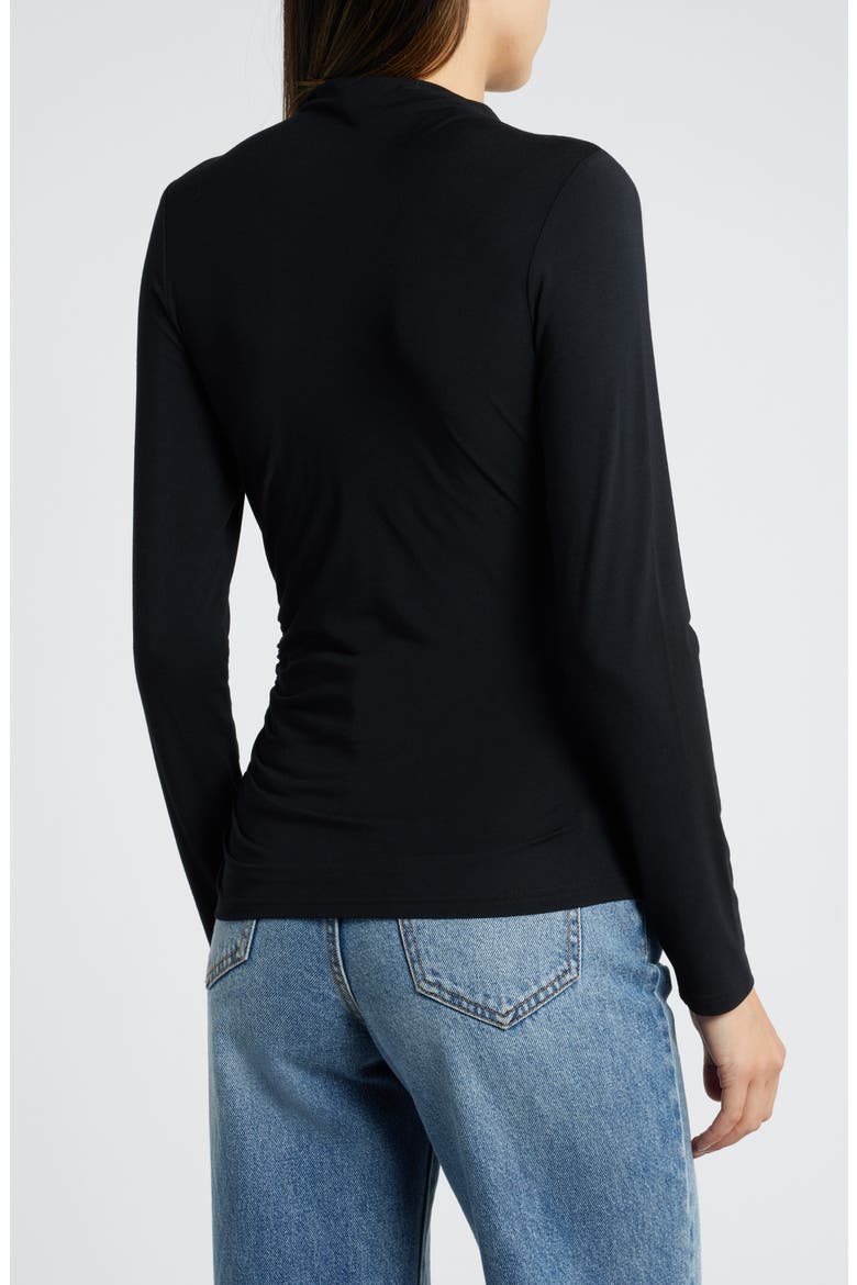 Joelle Ruched Funnel Neck Top, Alternate, color, BLACK ONYX