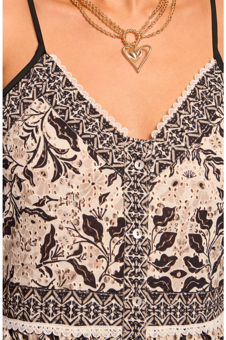 Marilee Tiered Cover-Up Dress, Alternate, color, BLACK COMBO