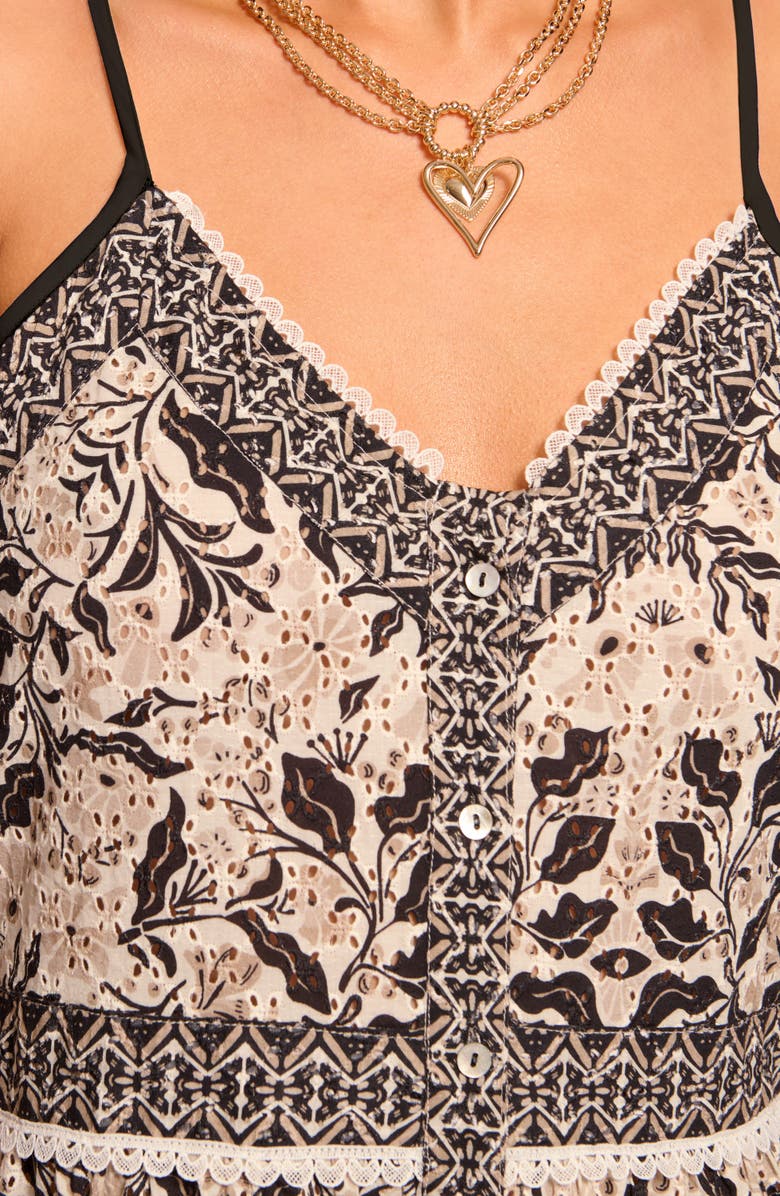 Ramy Brook Marilee Tiered Cover-Up Dress, Alternate, color, Black Combo