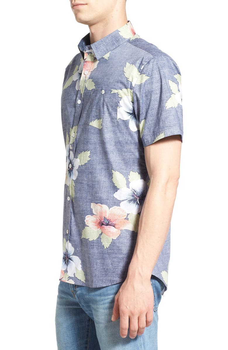 7 Diamonds 'Great Summer' Floral Print Short Sleeve Woven Shirt, Alternate, color, 