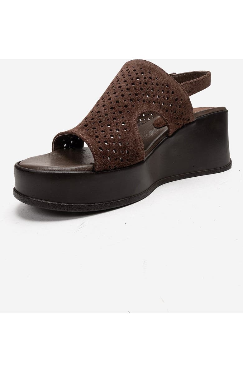 Forever & Always Shoes Jadira Leather Wedge Sandal, Alternate, color, Brown Suede