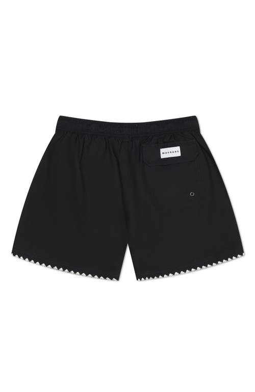 Shop Mavrans Stitch Waterproof Swim Trunks In Black
