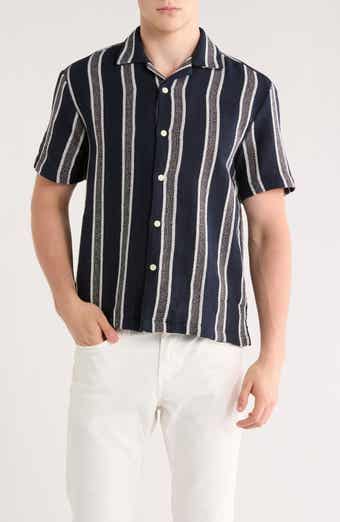 Cactus Man Relaxed Fit Stripe Textured Camp Shirt