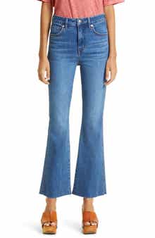 Carson Raw Hem High Waist Ankle Flare Jeans