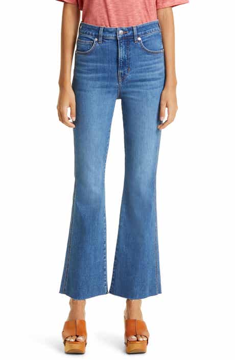 Carson Raw Hem High Waist Ankle Flare Jeans