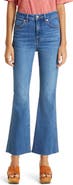 Veronica Beard Carson Raw Hem High Waist Ankle Flare Jeans