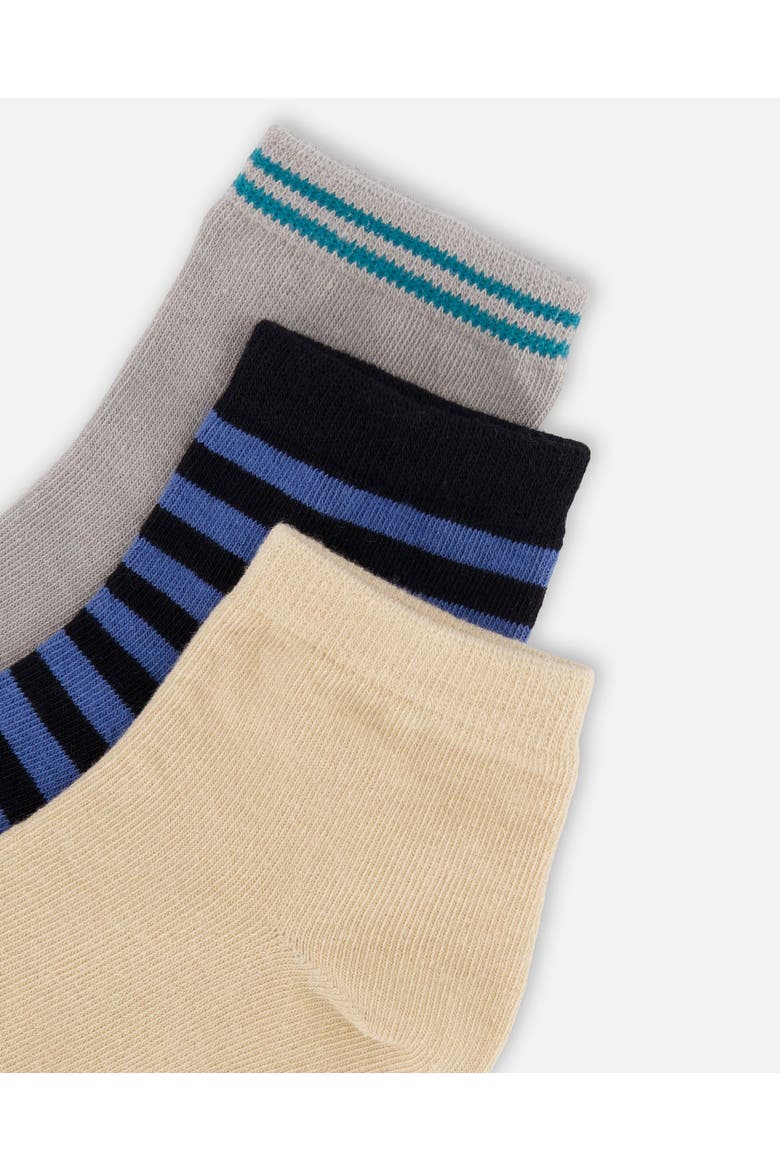 Socks (3 Pairs) Set Striped, Alternate, color, Striped Beige
