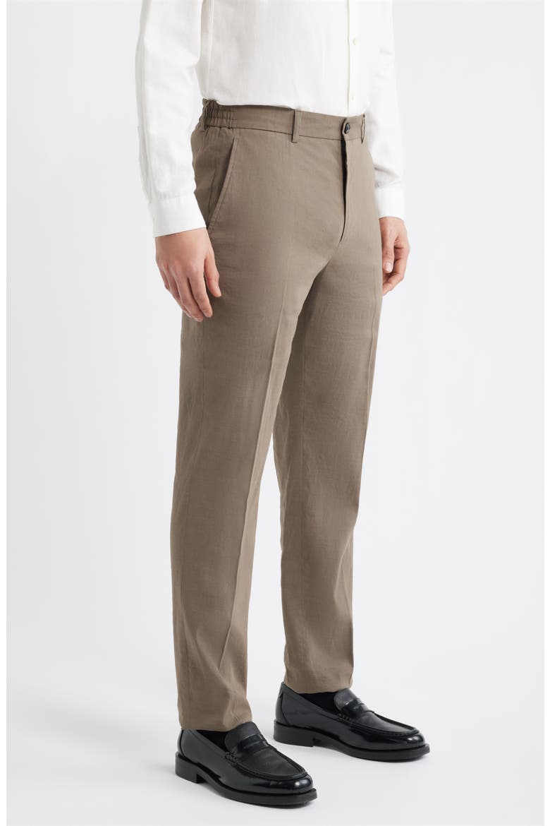 Linen Blend Standard Pants, Alternate, color, MOREL
