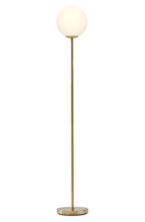 Luna 65" Modern LED Floor Lamp with Glass Globe Shade