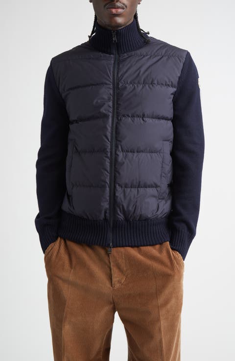 Quilted Down & Virgin Wool Cardigan